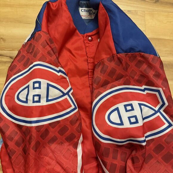 Vintage Chalk Line Montreal Canadiens Fanimation Jacket NHL Hockey 90s Large - Picture 6 of 9